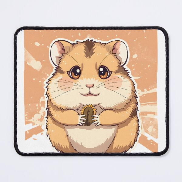 Item preview, Cute Kawaii Hamster Sticker | Adorable Fluffy Hamster Holding Sunflower Seed Cartoon designed and sold by dreamz-world.