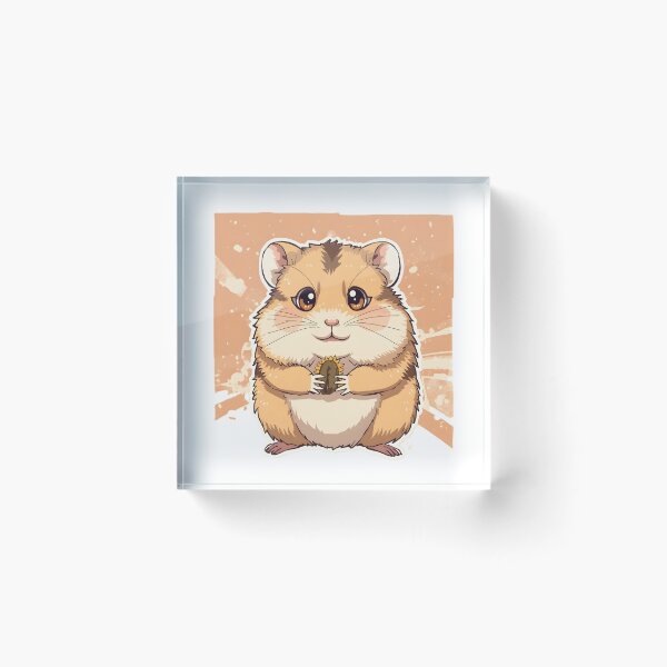 Item preview, Cute Kawaii Hamster Sticker | Adorable Fluffy Hamster Holding Sunflower Seed Cartoon designed and sold by dreamz-world.