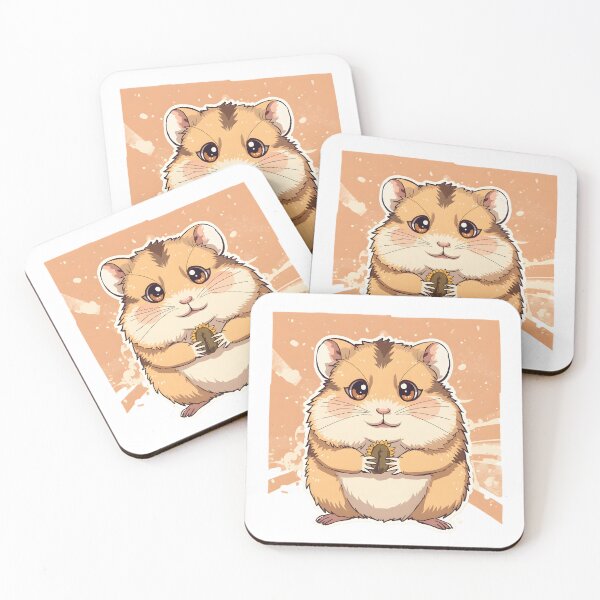 Item preview, Cute Kawaii Hamster Sticker | Adorable Fluffy Hamster Holding Sunflower Seed Cartoon designed and sold by dreamz-world.