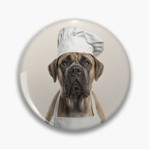 Item preview, Funny Mastiff Dog Chef Realistic Animal Cooking Humor Art designed and sold by LazyOwlStore.