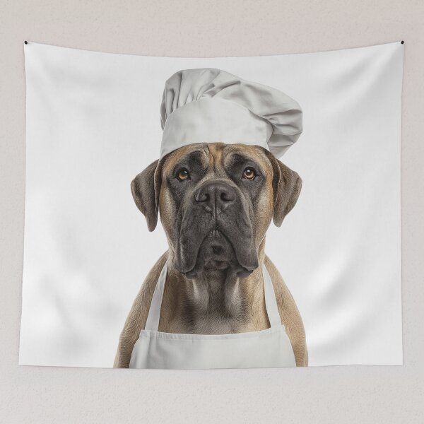 Item preview, Funny Mastiff Dog Chef Realistic Animal Cooking Humor Art designed and sold by LazyOwlStore.