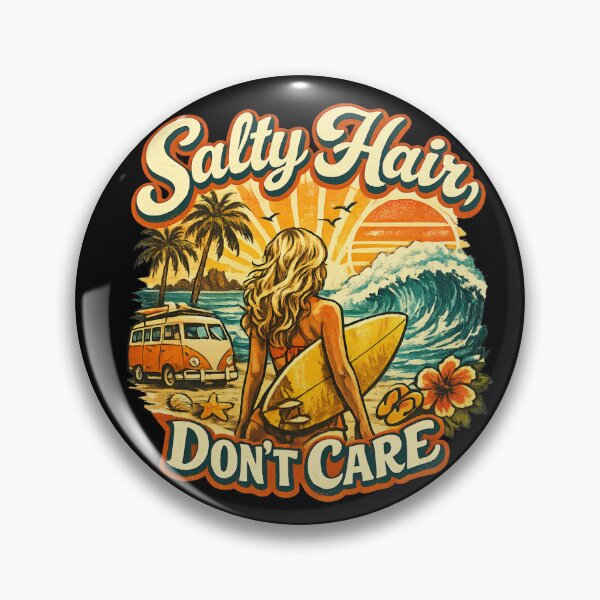 Item preview, Salty Hair Don't Care Vintage Surf Aesthetic Beach Summer Coastal Retro Sunset designed and sold by Ladys-Gents.