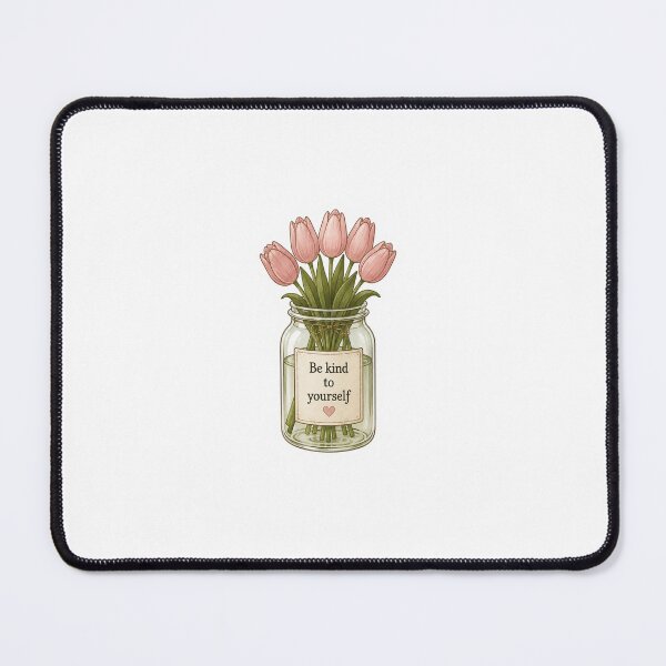 Item preview, Be Kind to Yourself Tulip Jar Sticker | Cottagecore Floral Aesthetic designed and sold by PopStickerLab22.