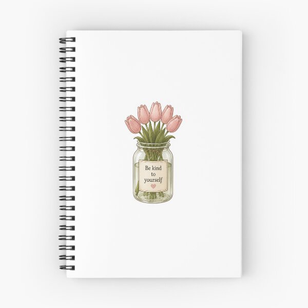 Item preview, Be Kind to Yourself Tulip Jar Sticker | Cottagecore Floral Aesthetic designed and sold by PopStickerLab22.