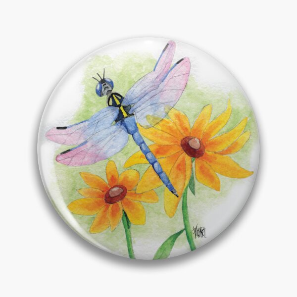 Item preview, BLUE DRAGONFLY WITH BLACK EYED SUSAN designed and sold by Jesus Vichareli.