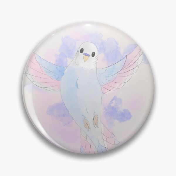 Item preview, "True Colors" Trans Pride Budgie designed and sold by Shadow's Design.