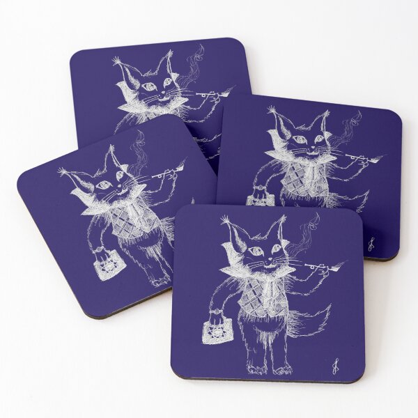 Item preview, Whimsical Victorian Gentleman Cat Hand Drawn Ballpoint Pen White Version designed and sold by BOKEbyTC.