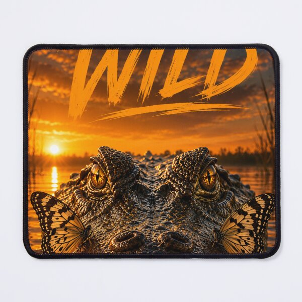 Item preview, Crocodile at peace with bright butterflies designed and sold by JBXDesigner.