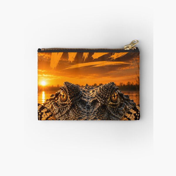 Aperçu de l'œuvre Un crocodile en paix avec des papillons aux couleurs éclatantes créée et vendue par JBXDesigner.
