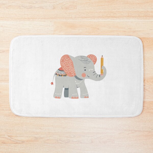 Item preview, Scandinavian Folk Art, Elephant Holding a Pencil designed and sold by xiao xuans.