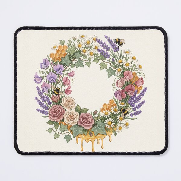 Item preview, Bee Wreath Shirt – Wildflower Honeycomb Botanical Circular Illustration Tee designed and sold by DmaarGroup.