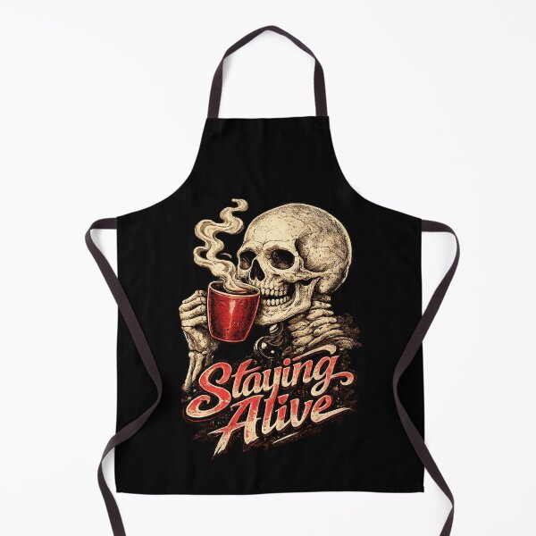 Item preview, Staying Alive Skeleton Coffee Lover | Funny Halloween Vintage T-Shirt designed and sold by HectorStore11.