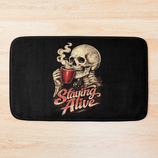 Item preview, Staying Alive Skeleton Coffee Lover | Funny Halloween Vintage T-Shirt designed and sold by HectorStore11.