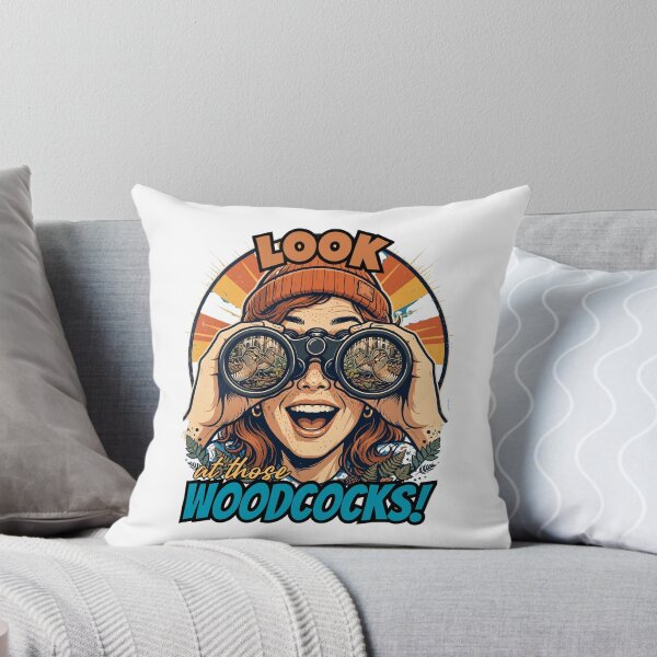 Item preview, Look at those woodcocks Retro Birdwatcher Girl - Woodcock Spotting Sunburst Art designed and sold by Neurospicy Trolls.