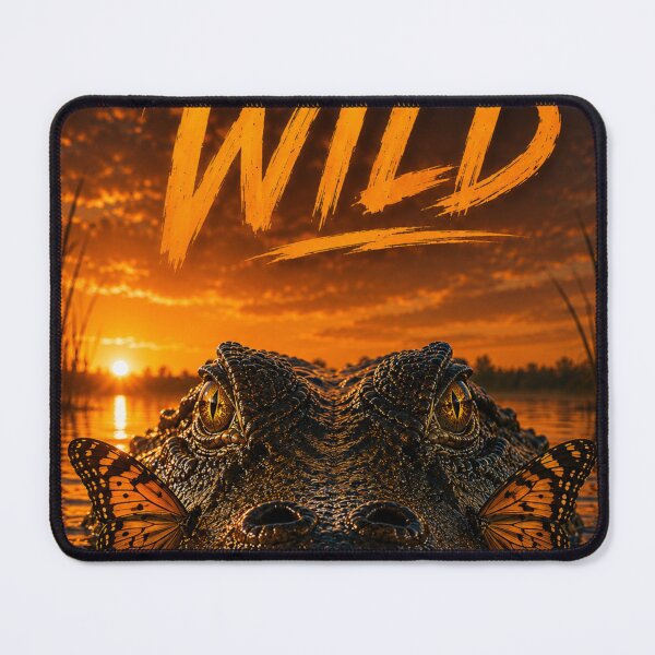 Item preview, Crocodile at peace with orange butterflies designed and sold by JBXDesigner.