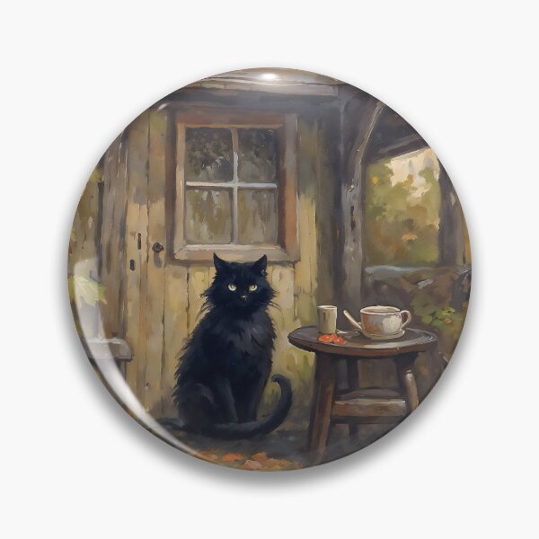 Item preview, Cottagecore Black Cat Autumn Pumpkin Witchy Art designed and sold by DarkHolyQueen.
