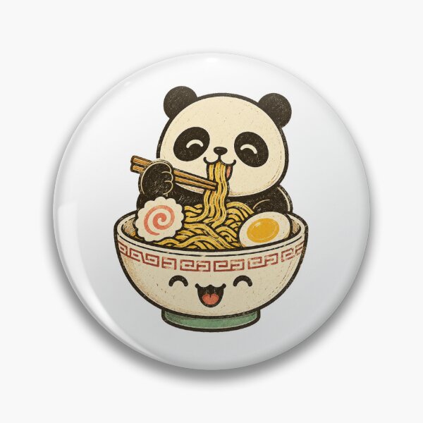 Item preview, Cute Panda Enjoying Ramen Retro Vintage Kawaii Cartoon designed and sold by Moizento.