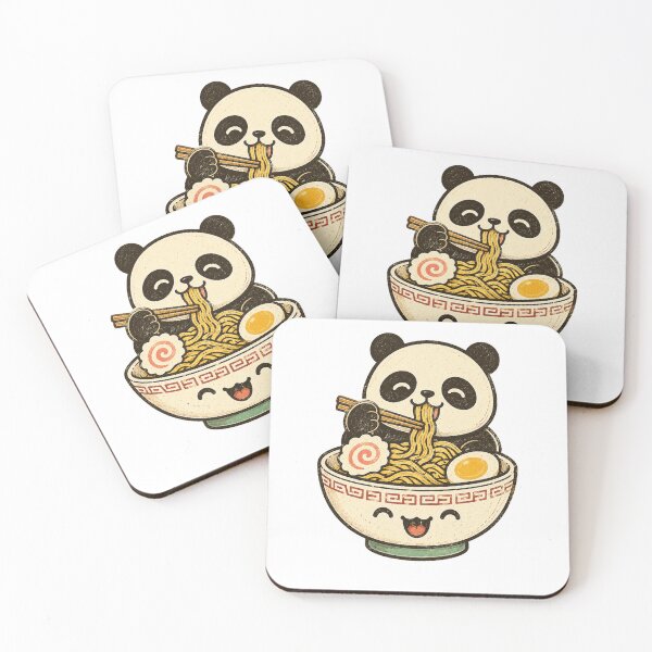 Item preview, Cute Panda Enjoying Ramen Retro Vintage Kawaii Cartoon designed and sold by Moizento.