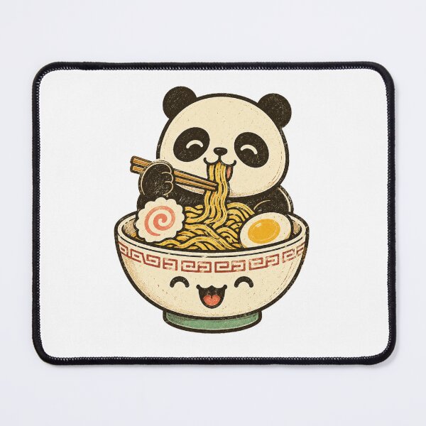 Item preview, Cute Panda Enjoying Ramen Retro Vintage Kawaii Cartoon designed and sold by Moizento.
