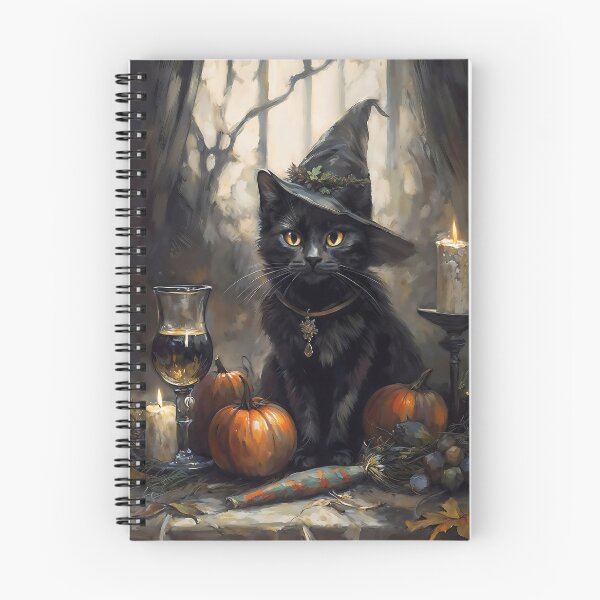 Item preview, Cute Black Cat Witch Hat Halloween Pumpkin Art designed and sold by DarkHolyQueen.