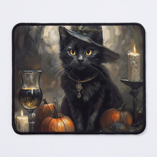 Item preview, Cute Black Cat Witch Hat Halloween Pumpkin Art designed and sold by DarkHolyQueen.