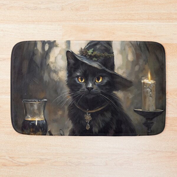 Item preview, Cute Black Cat Witch Hat Halloween Pumpkin Art designed and sold by DarkHolyQueen.