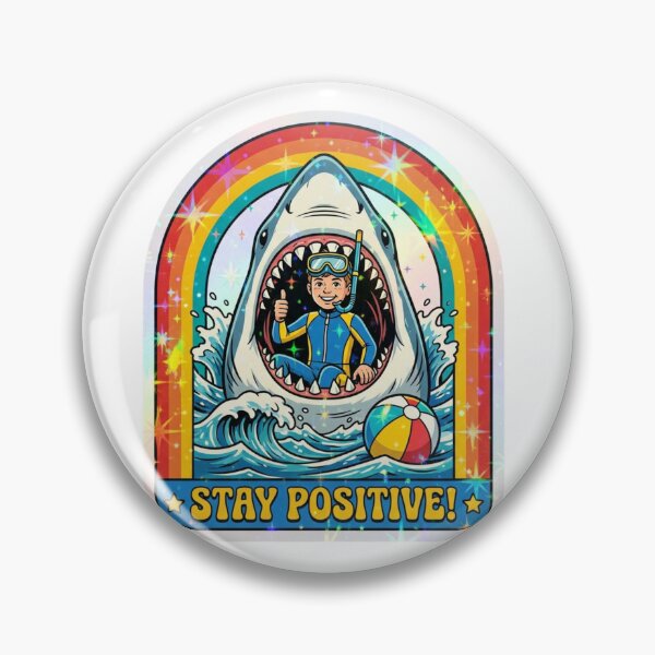 Item preview, Stay Positive Shark Mouth Scuba Diver designed and sold by raedattia.