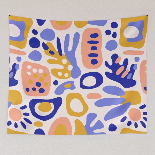 Item preview, Modern Abstract Botanical Pattern | Colorful Scandinavian Seamless Print designed and sold by Purple Moon .