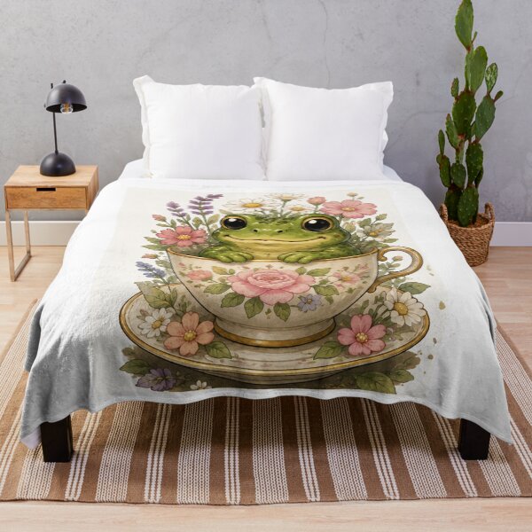 Item preview, Cute Frog Sitting in Floral Teacup designed and sold by AtlasPixel.