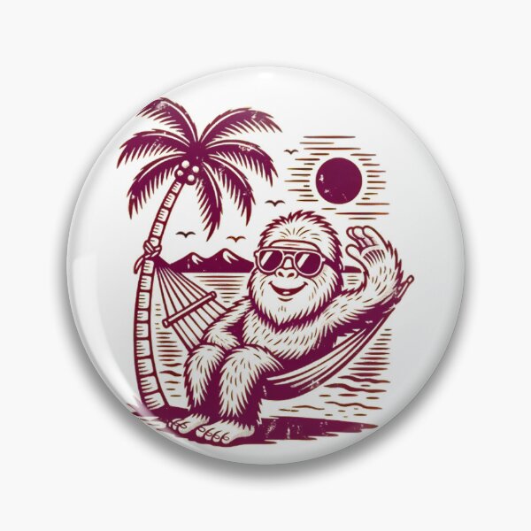 Item preview, Bigfoot Relaxing In Beach Hammock designed and sold by Linework Studio.