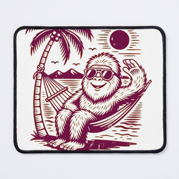 Item preview, Bigfoot Relaxing In Beach Hammock designed and sold by Linework Studio.
