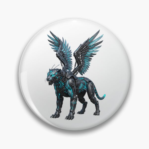 Item preview, Cyber Winged Panther — Biomechanical Fantasy Art designed and sold by CalmFrameArt.