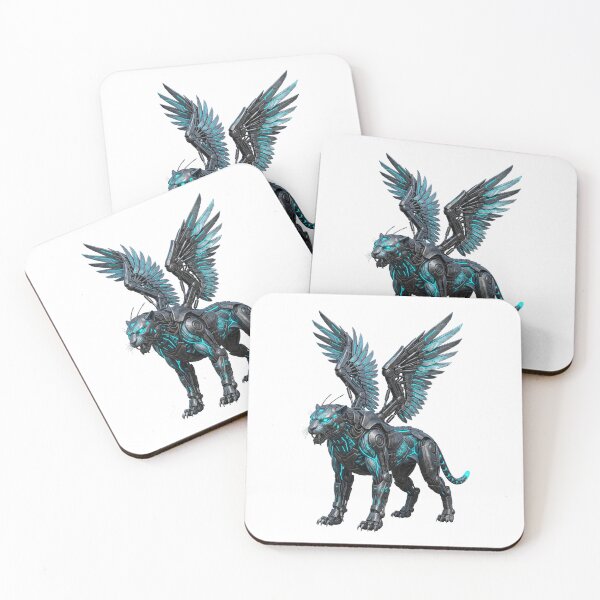 Item preview, Cyber Winged Panther — Biomechanical Fantasy Art designed and sold by CalmFrameArt.