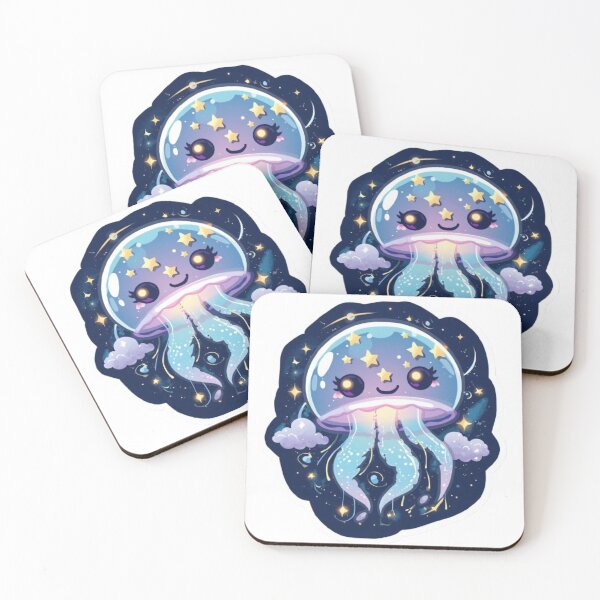 Item preview, Cute Glowing Jellyfish Kawaii Sticker | Dreamy Cosmic Ocean Art designed and sold by Stylestickers55.