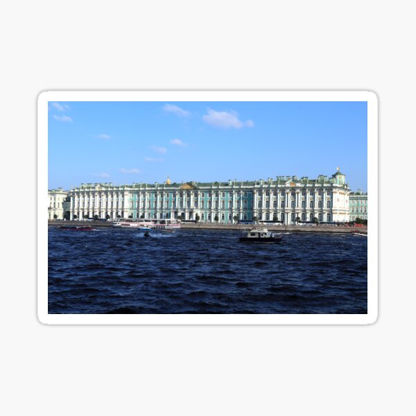 The facade of the Winter Palace. Embankment of the Neva River. Hermitage Museum. St. Petersburg. Sticker