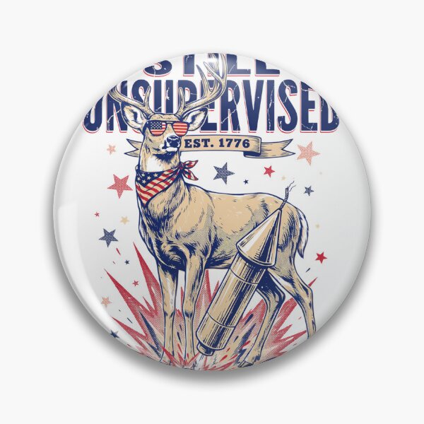 Item preview,  Still Unsupervised Patriotic Deer Rocket Est 1776 Tee designed and sold by DarylWelsh2024.