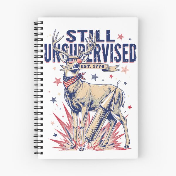 Item preview, Still Unsupervised Patriotic Deer Rocket Est 1776 Tee designed and sold by DarylWelsh2024.