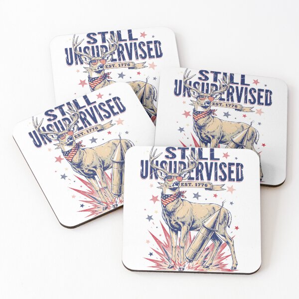 Item preview,  Still Unsupervised Patriotic Deer Rocket Est 1776 Tee designed and sold by DarylWelsh2024.