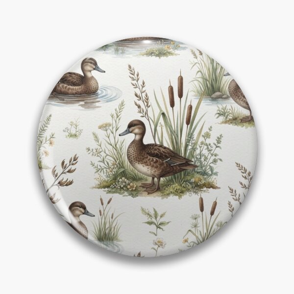 Item preview, Pateke Brown Teal Native New Zealand Duck Watercolor Pattern | Aotearoa Wildlife Design designed and sold by ToiKiri.