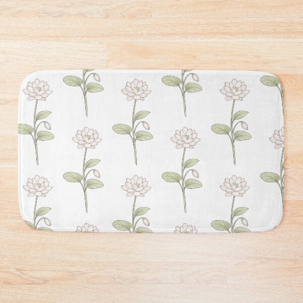 Item preview, Delicate pink lotus with green leaves designed and sold by Side Quest Co..