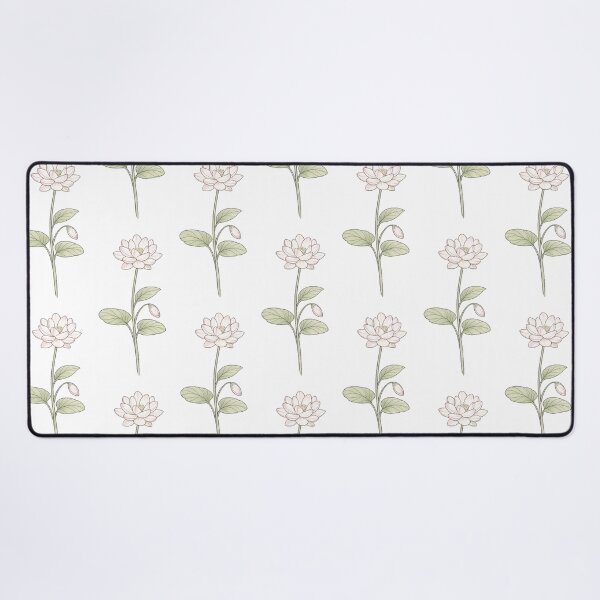 Item preview, Delicate pink lotus with green leaves designed and sold by Side Quest Co..