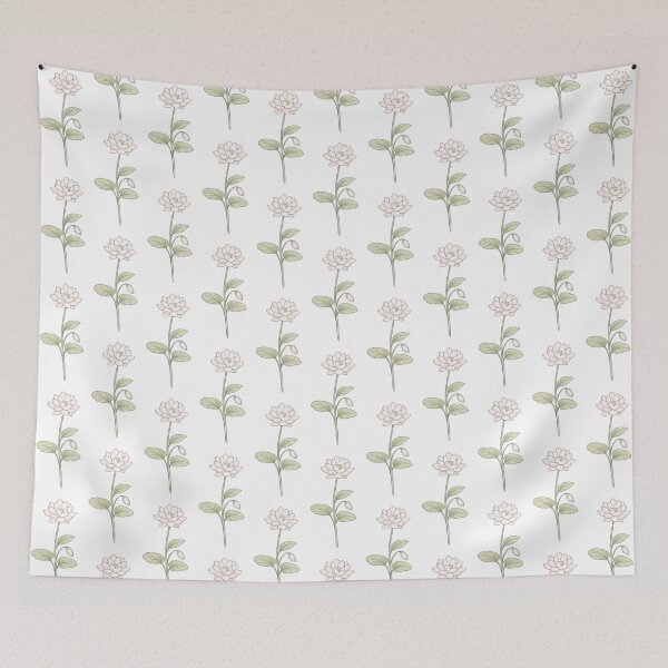 Item preview, Delicate pink lotus with green leaves designed and sold by Side Quest Co..