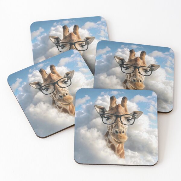 Item preview, Giraffe with Eyeglasses in Clouds designed and sold by Maria Dryfhout.