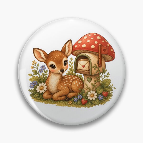 Item preview, Fawn Beside A Mushroom Mailbox designed and sold by The-Art-of-D.