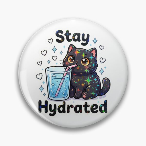 Item preview, Stay Hydrated Cute Black Cat designed and sold by raedattia.