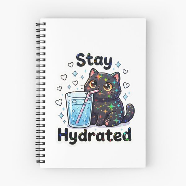 Item preview, Stay Hydrated Cute Black Cat designed and sold by raedattia.