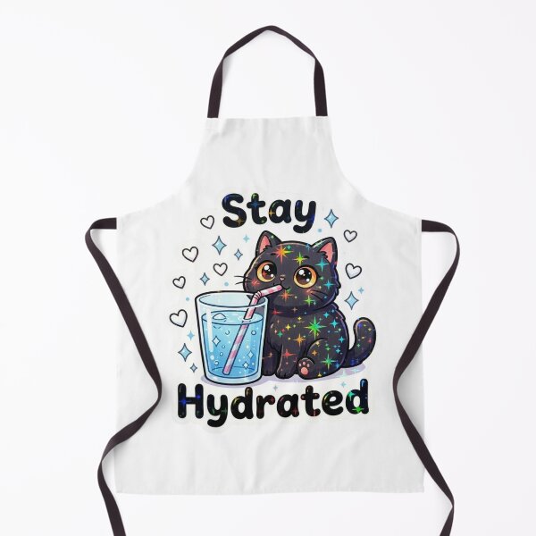 Item preview, Stay Hydrated Cute Black Cat designed and sold by raedattia.