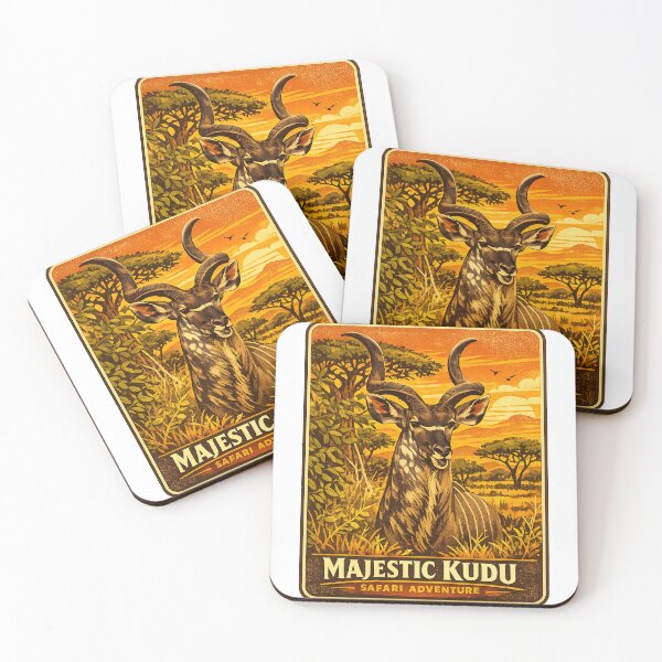 Item preview, Vintage Majestic Kudu Safari Sunset designed and sold by TheFableFoxStudio.