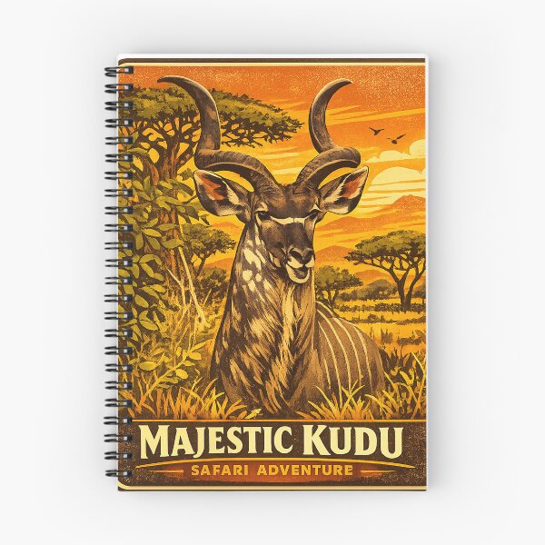 Item preview, Vintage Majestic Kudu Safari Sunset designed and sold by TheFableFoxStudio.