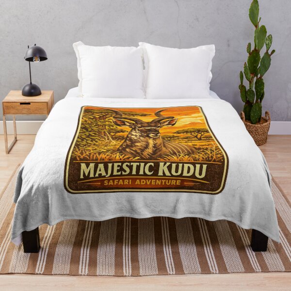 Item preview, Vintage Majestic Kudu Safari Sunset designed and sold by TheFableFoxStudio.